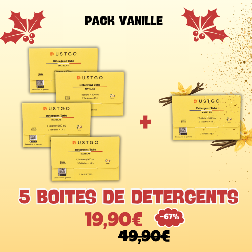 Pack de 5 boîtes de détergent à la vanille - Matelas